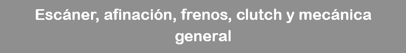 Escáner, afinación, frenos, clutch y mecánica general